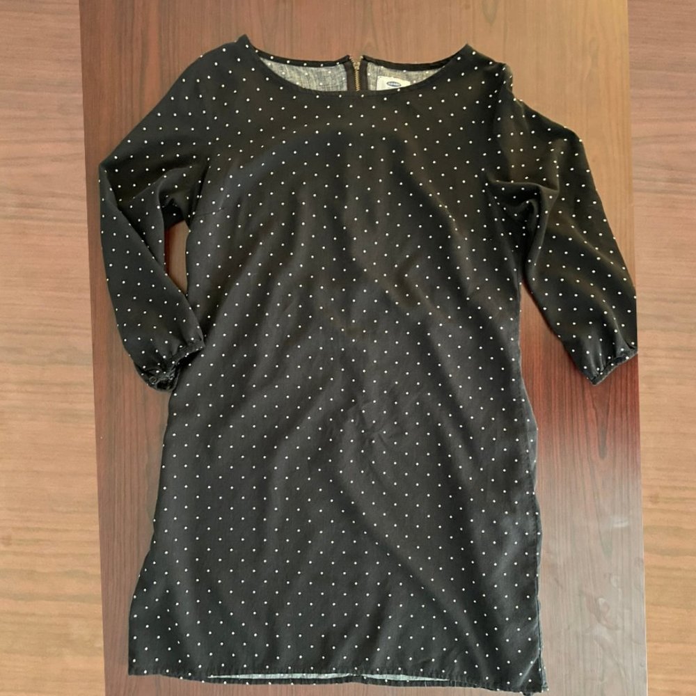 Old Navy Medium Polka Dot 3/4 Sleeve Baby Doll Dress